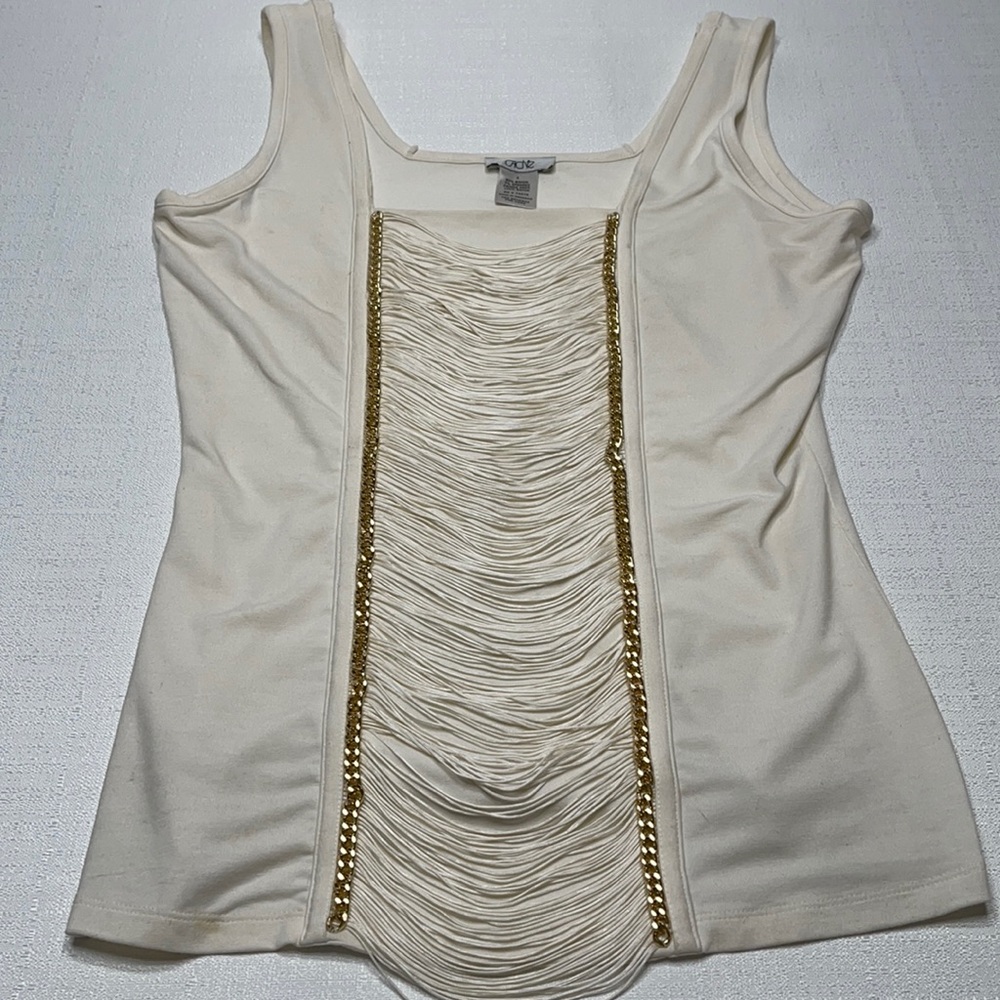 Cache Cami Cream Color Gold Chain Size Small Ligh… - image 1